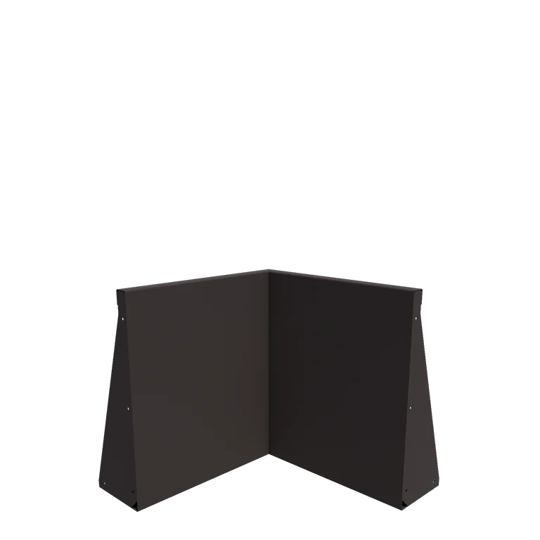 Muro de contenção em aço - Canto interno - 50 x 50 x 60 cm - Outra cor RAL