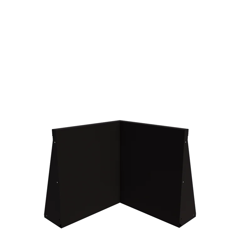 Muro de contenção em aço - Canto interno - 50 x 50 x 60 cm - RAL9005 fosco (preto)