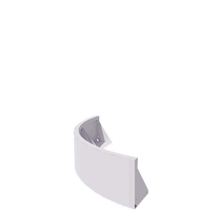 Muro de contenção em aço - Curva externa - 100 x 100 x 30 cm - RAL9010 fosco (branco)