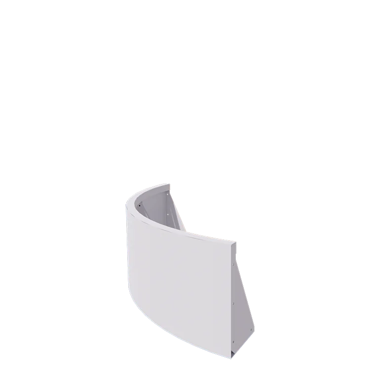 Muro de contenção em aço - Curva externa - 100 x 100 x 40 cm - RAL9010 fosco (branco)