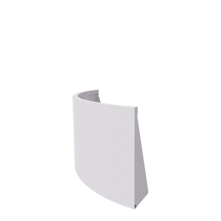 Muro de contenção em aço - Curva externa - 100 x 100 x 60 cm - RAL9010 fosco (branco)