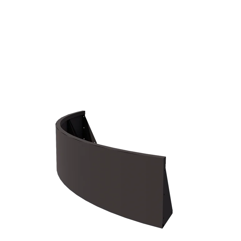 Muro de contenção em aço - Curva externa - 150 x 150 x 40 cm - Outra cor RAL