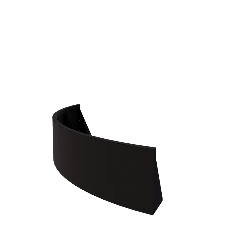 Muro de contenção em aço - Curva externa - 150 x 150 x 40 cm - RAL9005 fosco (preto)