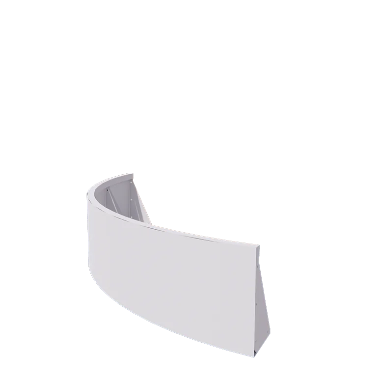 Muro de contenção em aço - Curva externa - 150 x 150 x 40 cm - RAL9010 fosco (branco)