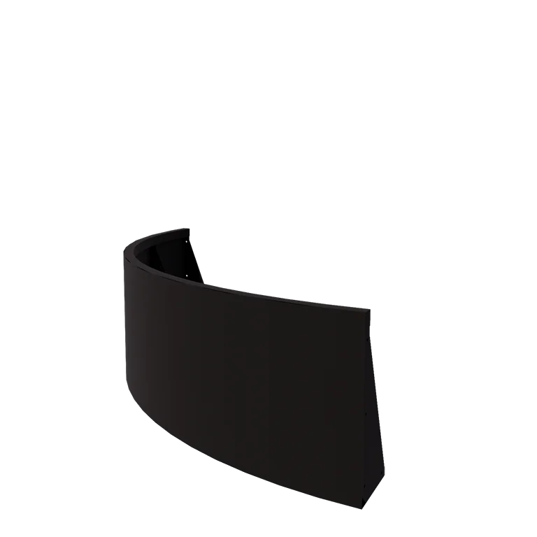 Muro de contenção em aço - Curva externa - 150 x 150 x 50 cm - RAL9005 fosco (preto)