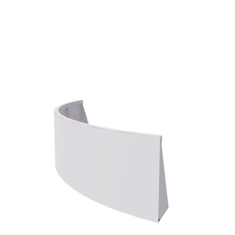 Muro de contenção em aço - Curva externa - 150 x 150 x 50 cm - RAL9010 fosco (branco)