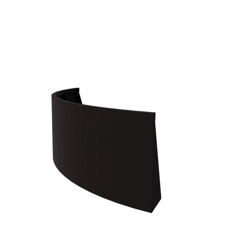 Muro de contenção em aço - Curva externa - 150 x 150 x 60 cm - RAL9005 fosco (preto)