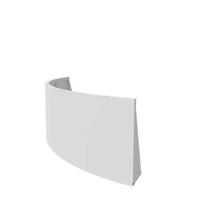 Muro de contenção em aço - Curva externa - 150 x 150 x 60 cm - RAL9010 fosco (branco)