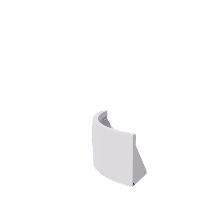 Muro de contenção em aço - Curva externa - 50 x 50 x 30 cm - RAL9010 fosco (branco)