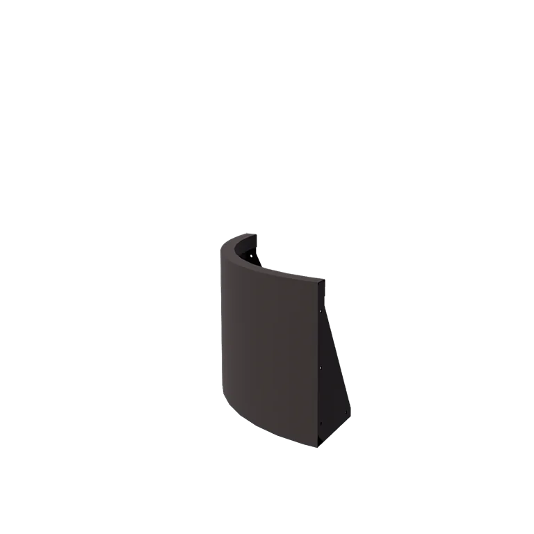 Muro de contenção em aço - Curva externa - 50 x 50 x 40 cm - RAL7016 fosco (cinzento antracite)