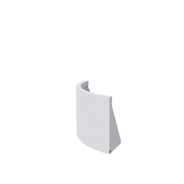 Muro de contenção em aço - Curva externa - 50 x 50 x 40 cm - RAL9010 fosco (branco)