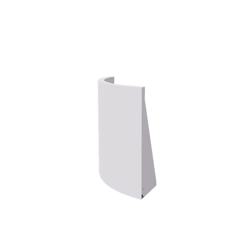 Muro de contenção em aço - Curva externa - 50 x 50 x 60 cm - RAL9010 fosco (branco)