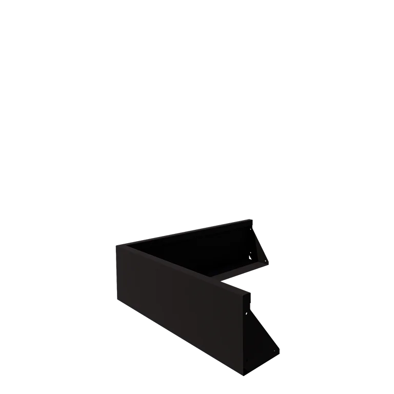 Muro de contenção em aço - Canto externo - 100 x 100 x 30 cm - RAL9005 fosco (preto)
