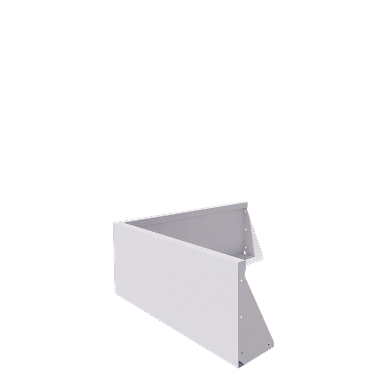 Muro de contenção em aço - Canto externo - 100 x 100 x 40 cm - RAL9010 fosco (branco)