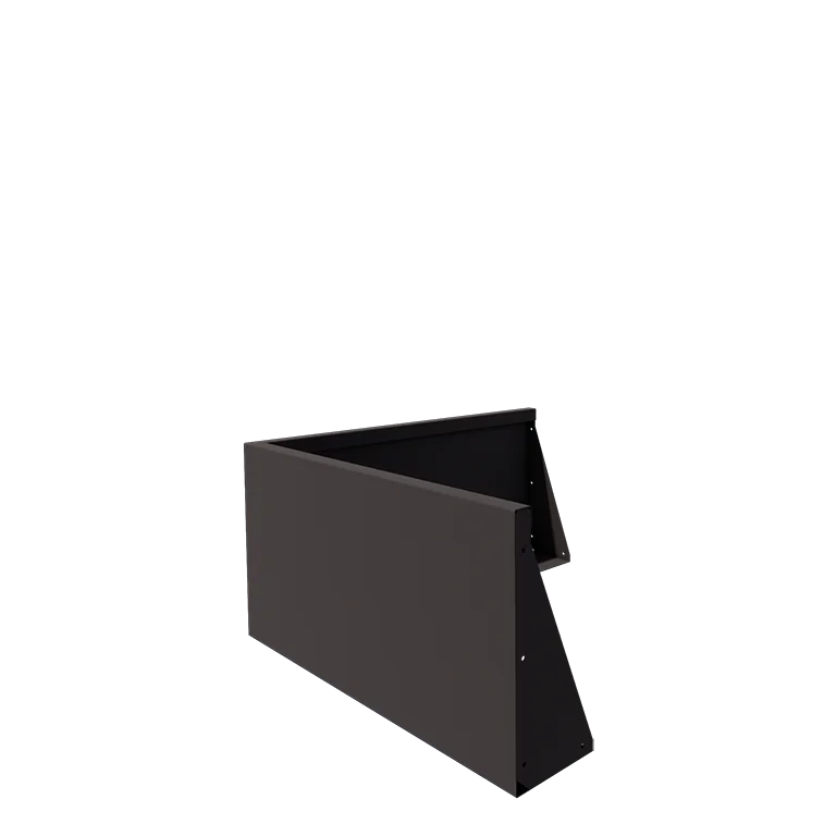 Muro de contenção em aço - Canto externo - 100 x 100 x 50 cm - Outra cor RAL