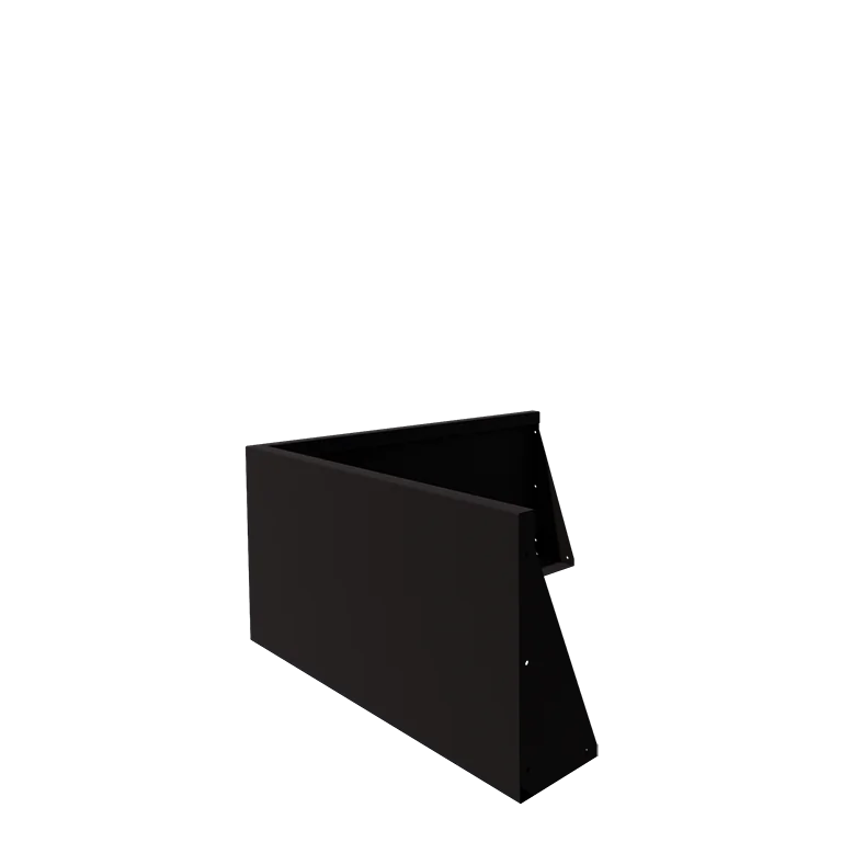 Muro de contenção em aço - Canto externo - 100 x 100 x 50 cm - RAL9005 fosco (preto)
