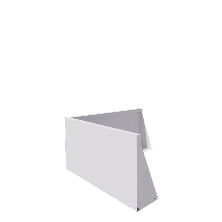 Muro de contenção em aço - Canto externo - 100 x 100 x 50 cm - RAL9010 fosco (branco)