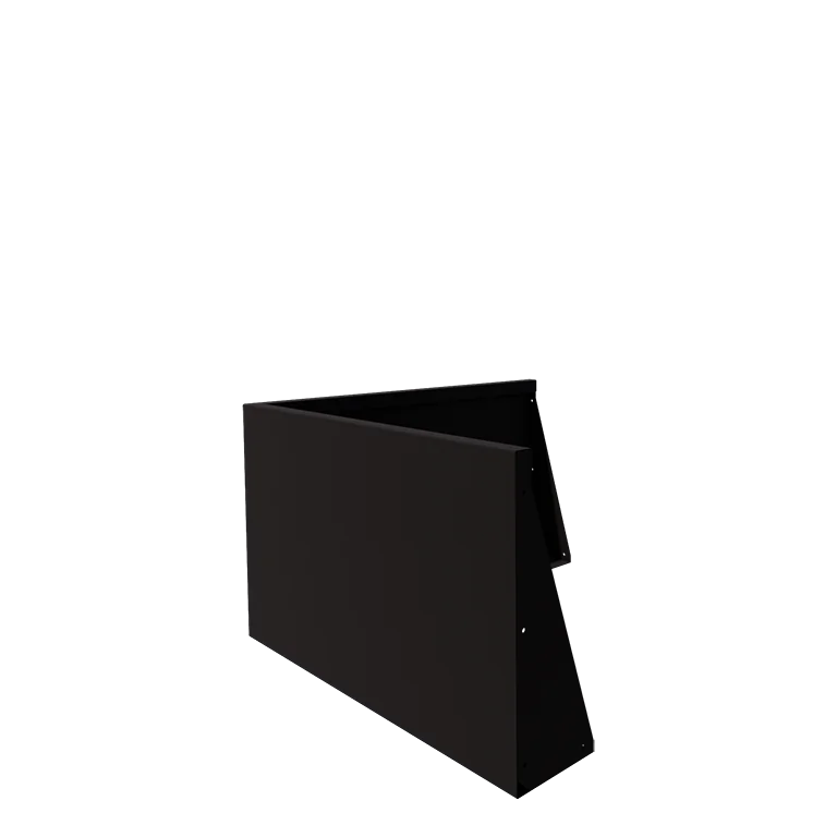Muro de contenção em aço - Canto externo - 100 x 100 x 60 cm - RAL9005 fosco (preto)