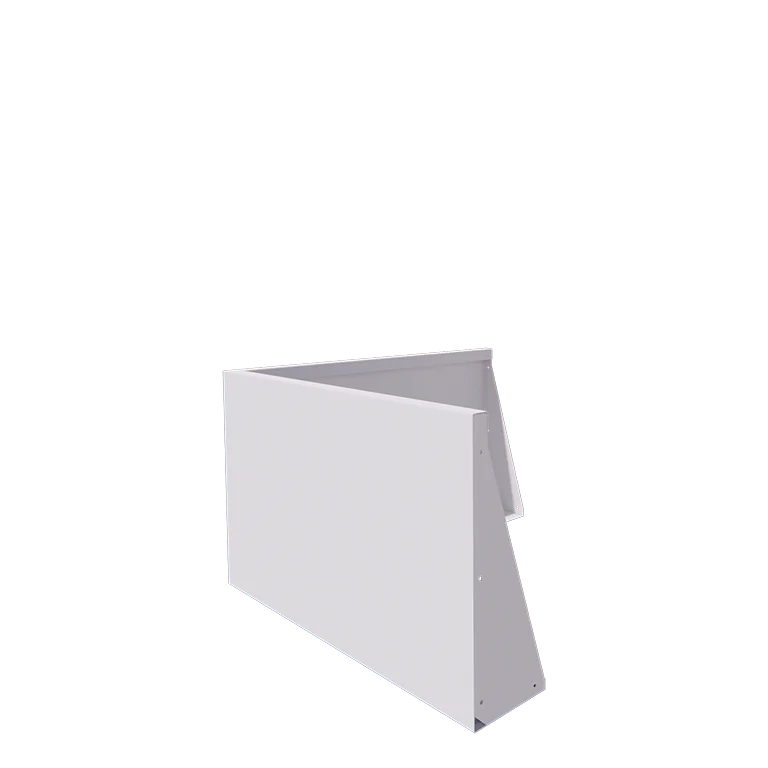 Muro de contenção em aço - Canto externo - 100 x 100 x 60 cm - RAL9010 fosco (branco)