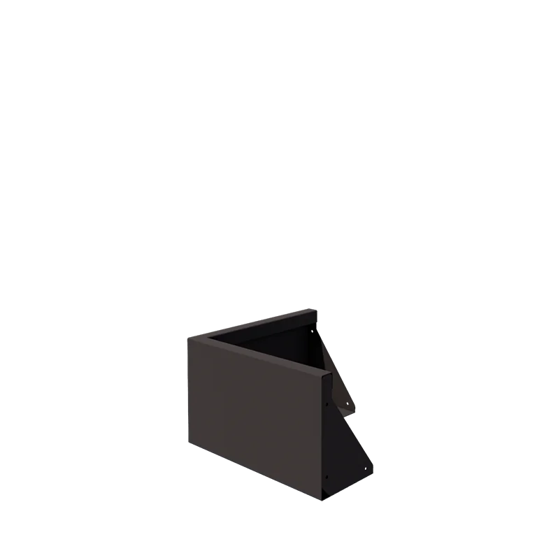 Muro de contenção em aço - Canto externo - 50 x 50 x 30 cm - RAL7016 fosco (cinzento antracite)