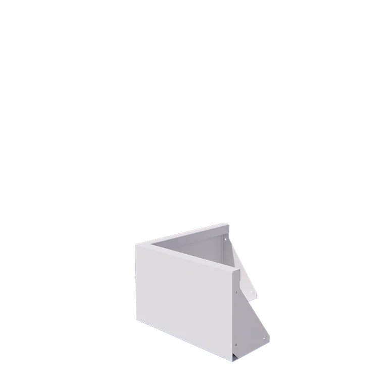 Muro de contenção em aço - Canto externo - 50 x 50 x 30 cm - RAL9010 fosco (branco)