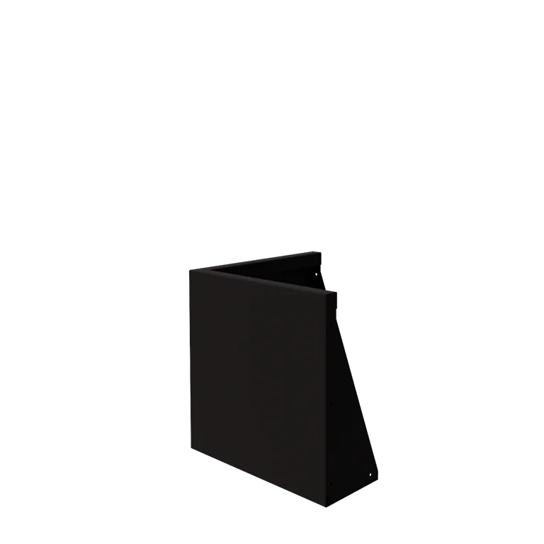 Muro de contenção em aço - Canto externo - 50 x 50 x 50 cm - RAL9005 fosco (preto)