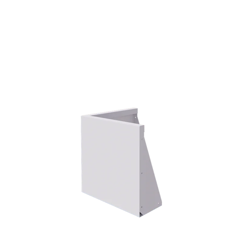Muro de contenção em aço - Canto externo - 50 x 50 x 50 cm - RAL9010 fosco (branco)