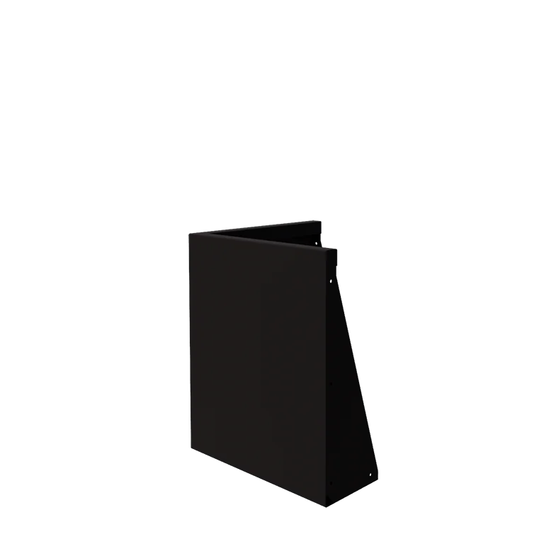 Muro de contenção em aço - Canto externo - 50 x 50 x 60 cm - RAL9005 fosco (preto)