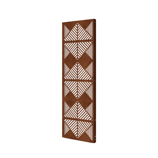 Painel decorativo em aço corten - Linhas 3 - 60 x 6 x 190 cm