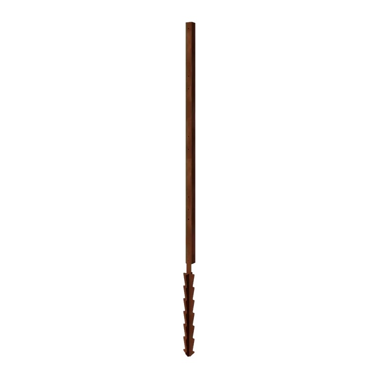 Estaca em aço corten - Canto com estaca de fixação - 190 x 6 x 6 cm