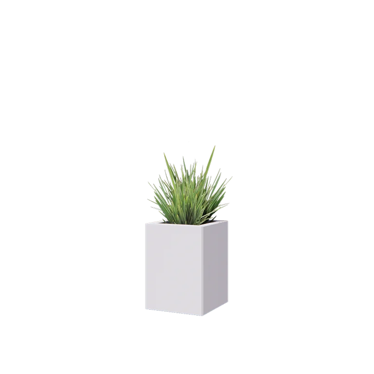 Floreira em aço - Quadrado - 30 x 30 x 40 cm - RAL9010 fosco (branco) - Sem placa de base