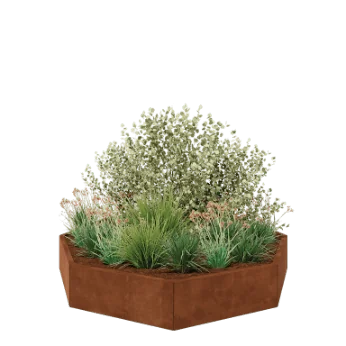 Floreira em aço corten - Octógone - 193,1 x 193,1 x 30 cm - Sem placa de base