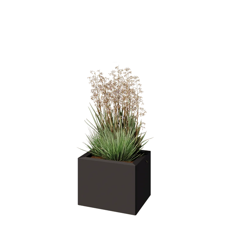 Floreira em aço - Retângulo - 40 x 30 x 30 cm - Outra cor RAL - Sem placa de base