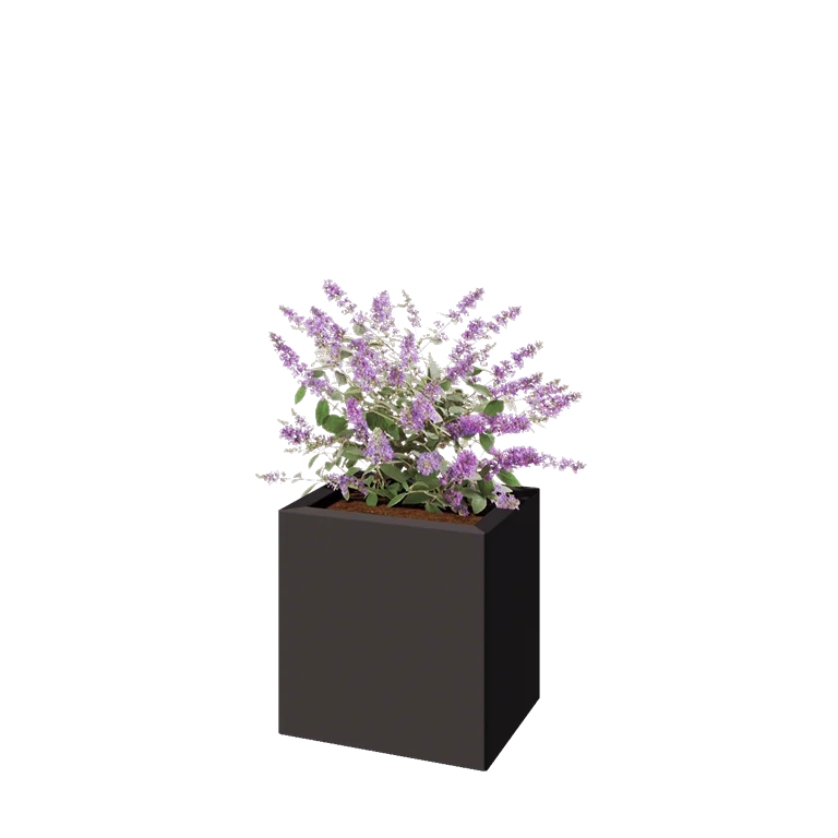 Floreira em aço - Retângulo - 40 x 30 x 40 cm - Outra cor RAL - Com placa de base