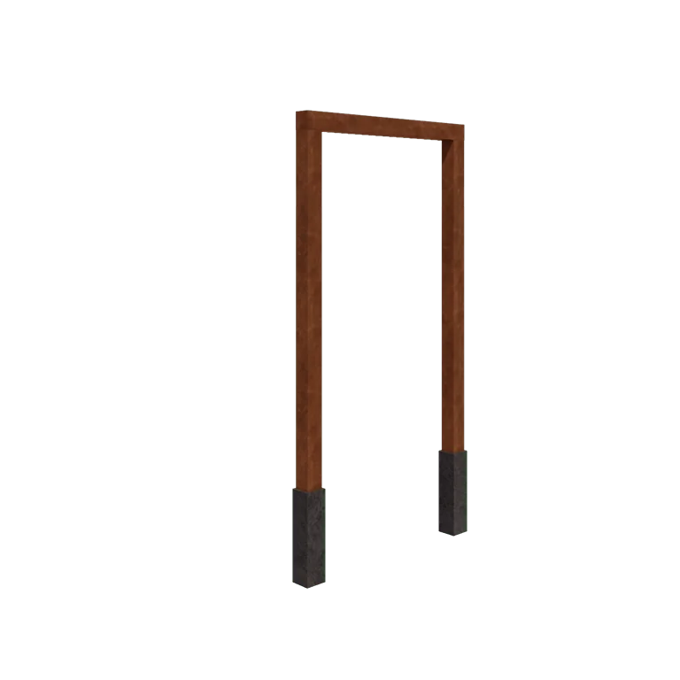 Pérgola em aço corten - Reta - 150 x 230 cm - Com base de betão