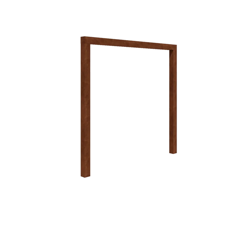 Pérgola em aço corten - Reta - 250 x 230 cm - Sem base de betão