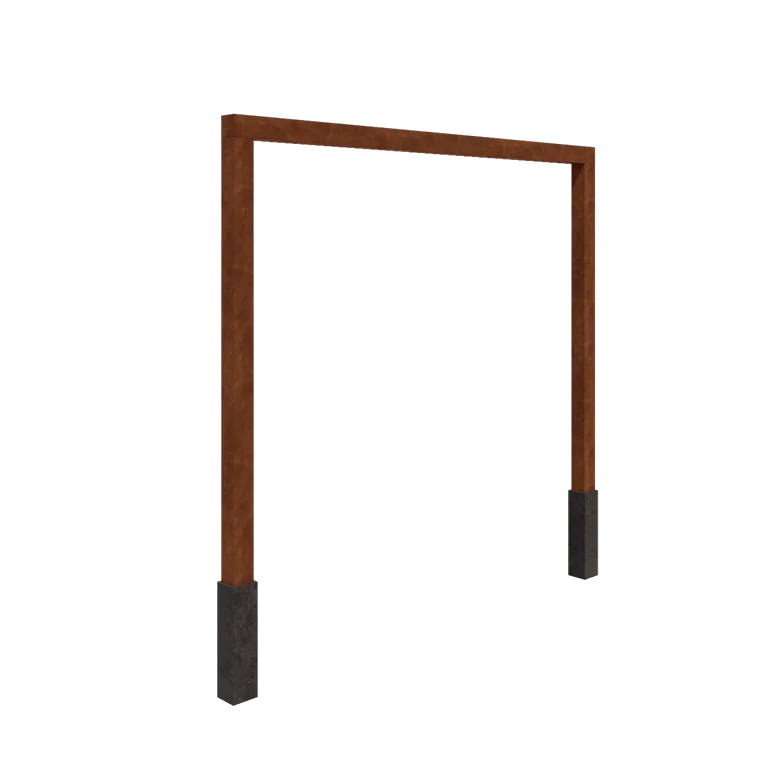 Pérgola em aço corten - Reta - 300 x 230 cm - Com base de betão