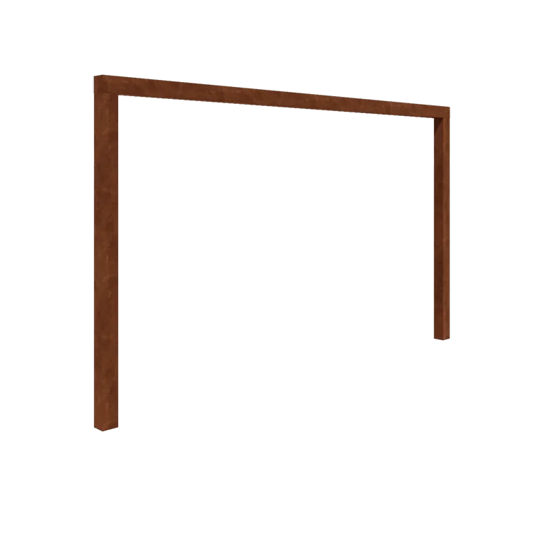 Pérgola em aço corten - Reta - 400 x 230 cm - Sem base de betão