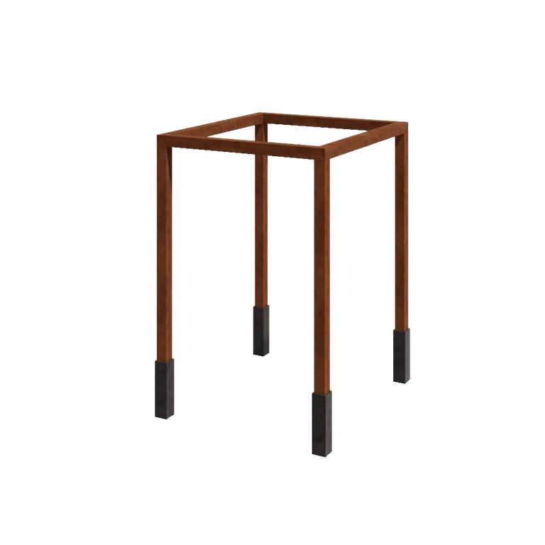 Pérgola em aço corten - Quadrado - 224 x 200 x 230 cm - Com base de betão