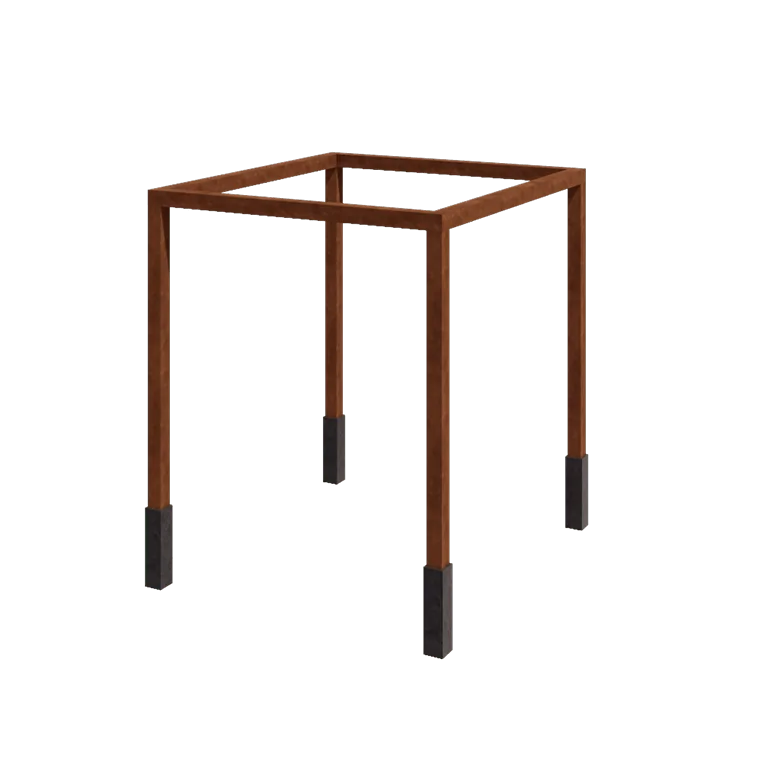 Pérgola em aço corten - Quadrado - 274 x 250 x 230 cm - Com base de betão