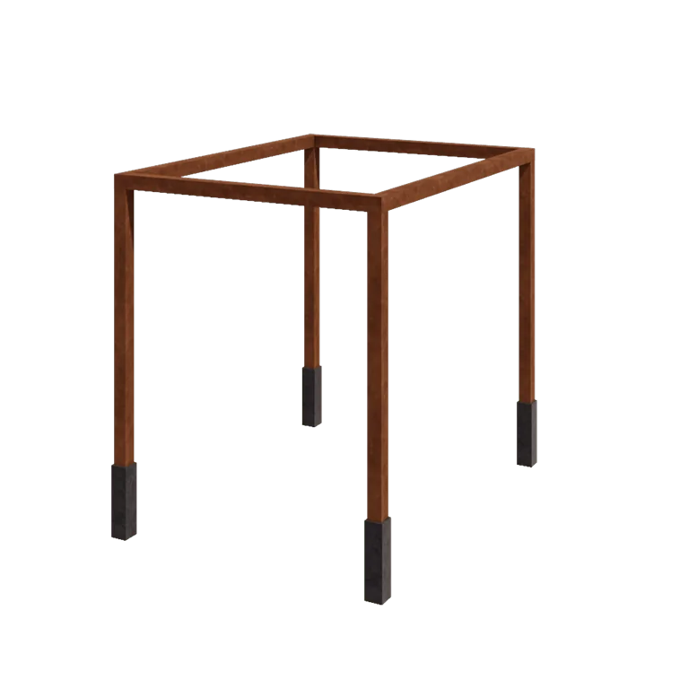 Pérgola em aço corten - Retângulo - 324 x 250 x 230 cm - Com base de betão
