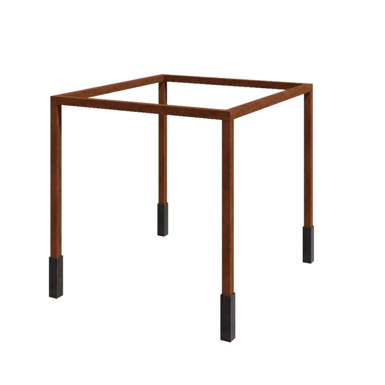 Pérgola em aço corten - Quadrado - 324 x 300 x 230 cm - Com base de betão