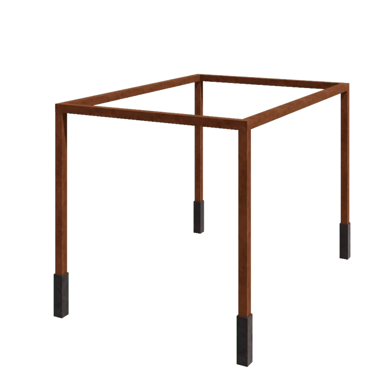 Pérgola em aço corten - Retângulo - 424 x 300 x 230 cm - Com base de betão