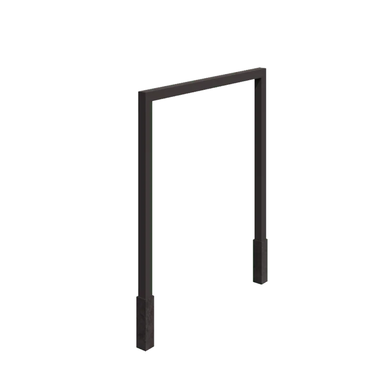 Pérgola em aço - Reta - 250 x 230 cm - RAL7016 fosco (cinzento antracite) - Com base de betão