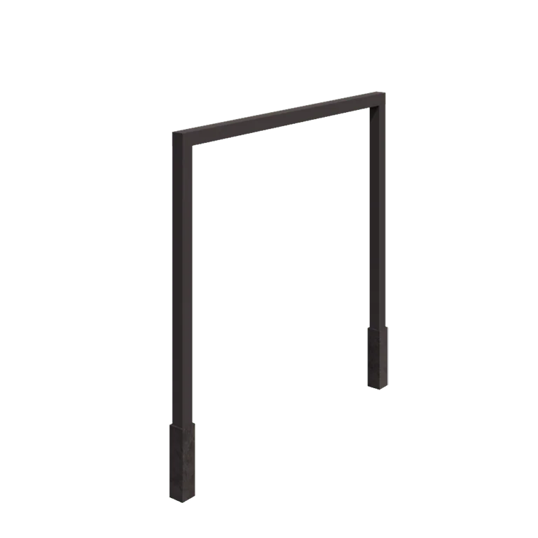 Pérgola em aço - Reta - 300 x 230 cm - RAL7016 fosco (cinzento antracite) - Com base de betão