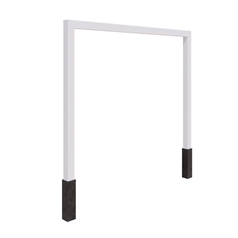 Pérgola em aço - Reta - 300 x 230 cm - RAL9010 fosco (branco) - Com base de betão