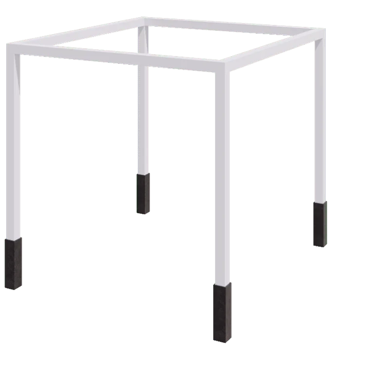 Pérgola em aço - Quadrado - 324 x 300 x 230 cm - RAL9010 fosco (branco) - Com base de betão