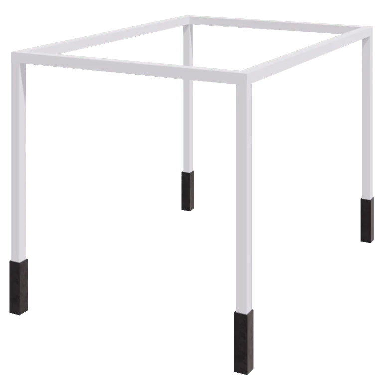 Pérgola em aço - Retângulo - 424 x 300 x 230 cm - RAL9010 fosco (branco) - Com base de betão