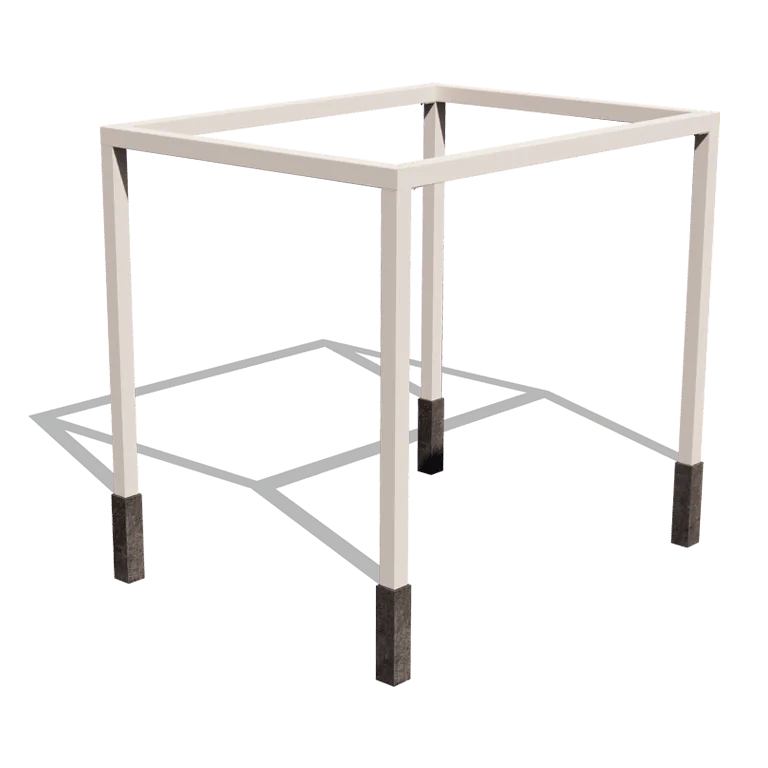 Pérgola em aço - Retângulo - 324 x 250 x 230 cm - RAL9010 fosco (branco) - Sem base de betão