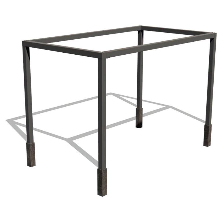 Pérgola em aço - Retângulo - 424 x 250 x 230 cm - RAL9005 fosco (preto) - Com base de betão